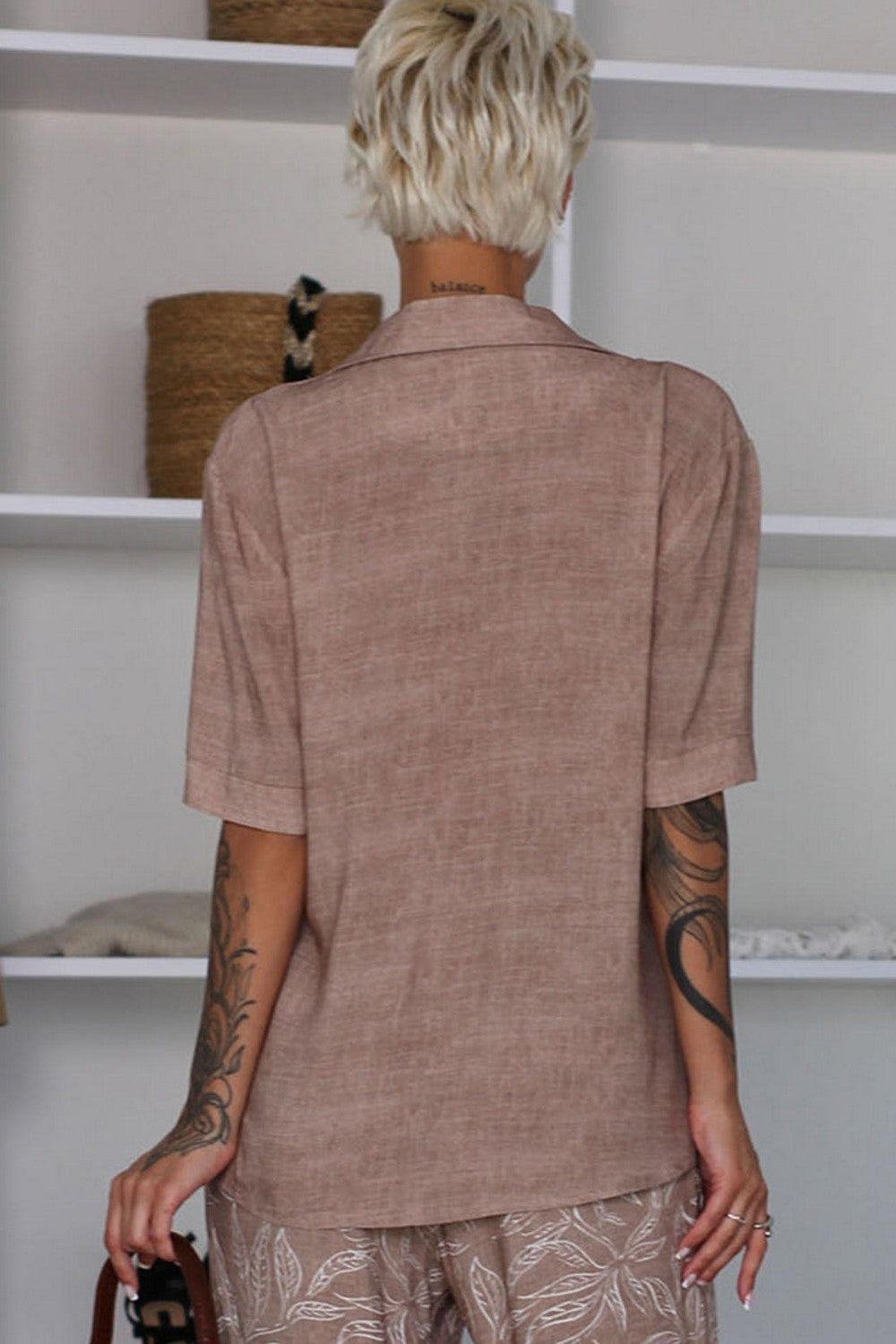 Пижамная блуза на пуговицах 1554/67009