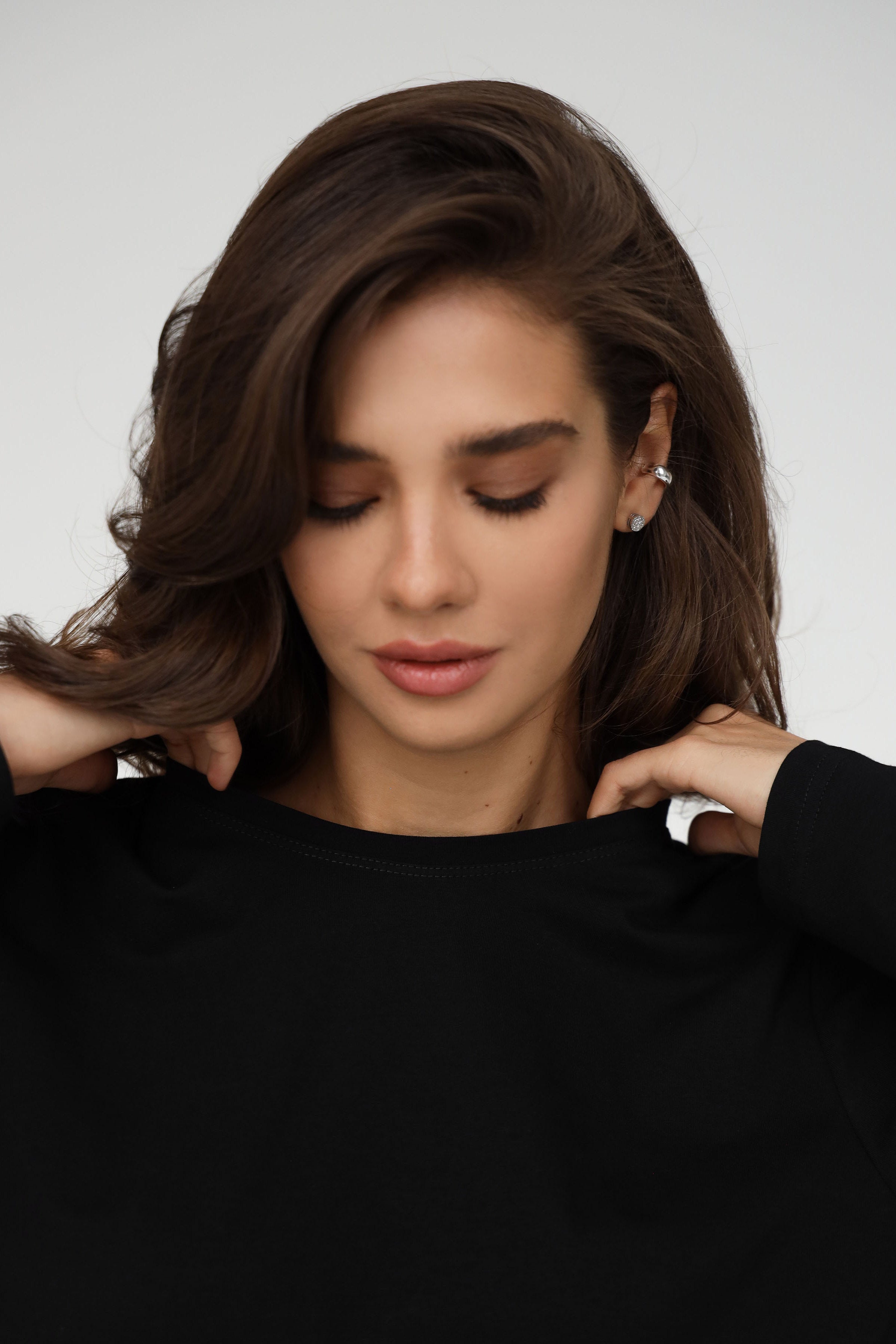 Хлопковый лонгслив 23118 black