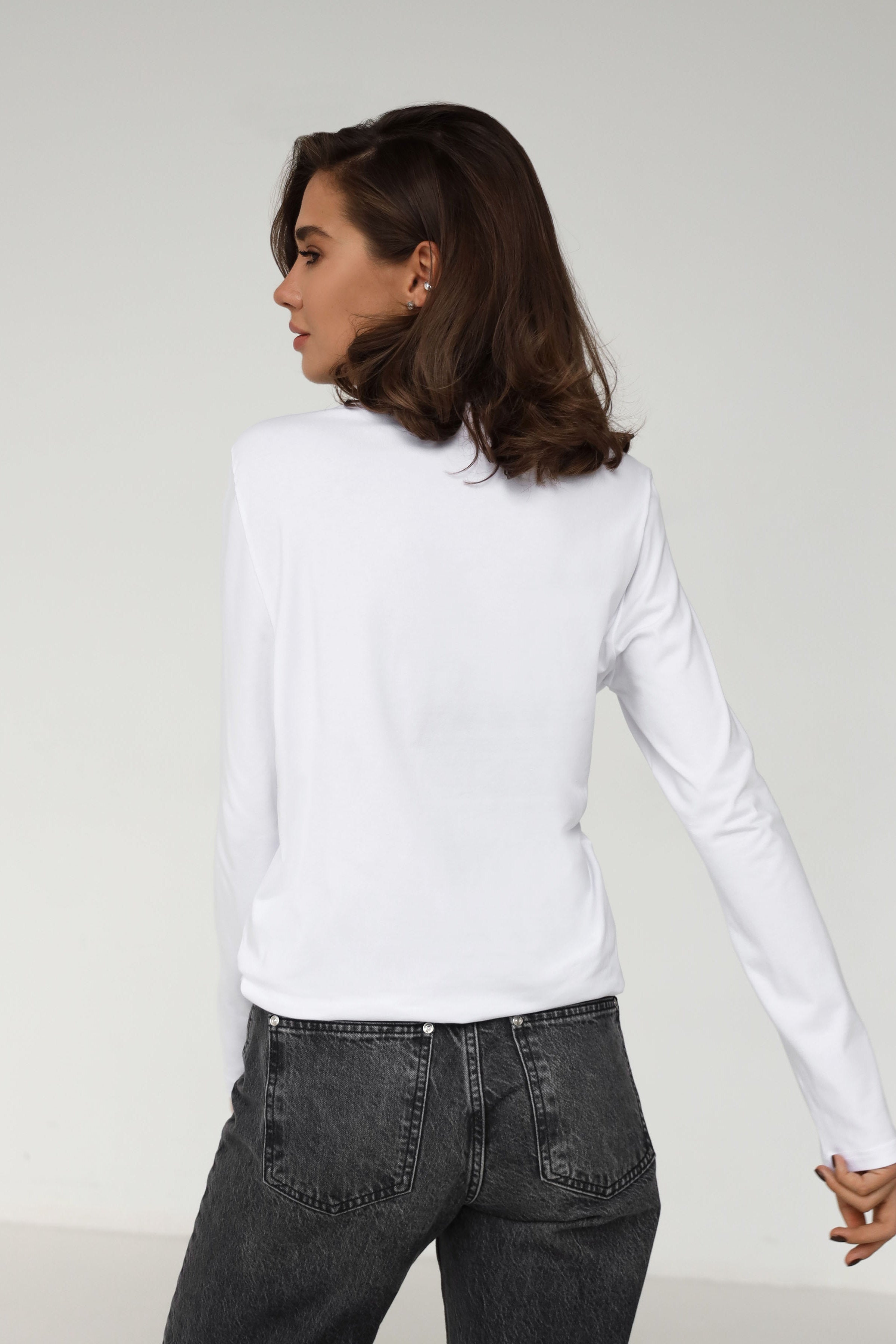 Хлопковый лонгслив 23133 white