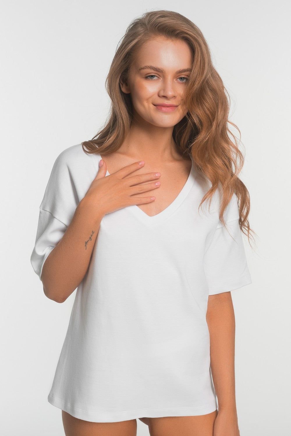 Хлопковая футболка оверсайз L018 Ariela