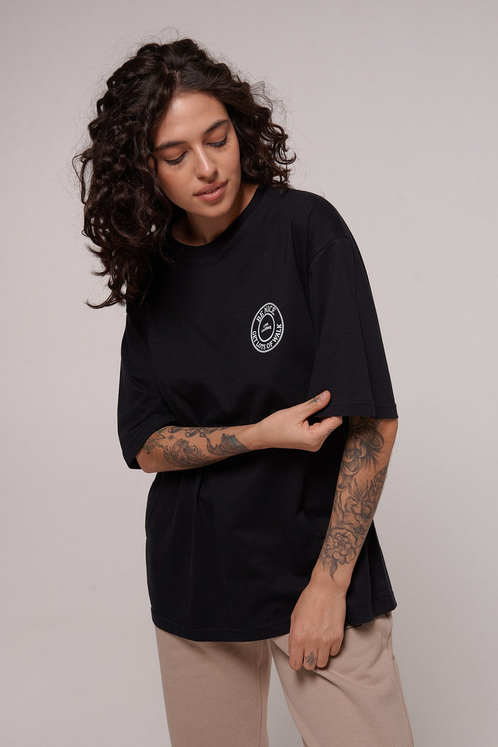 Хлопковая футболка с принтом L020 black