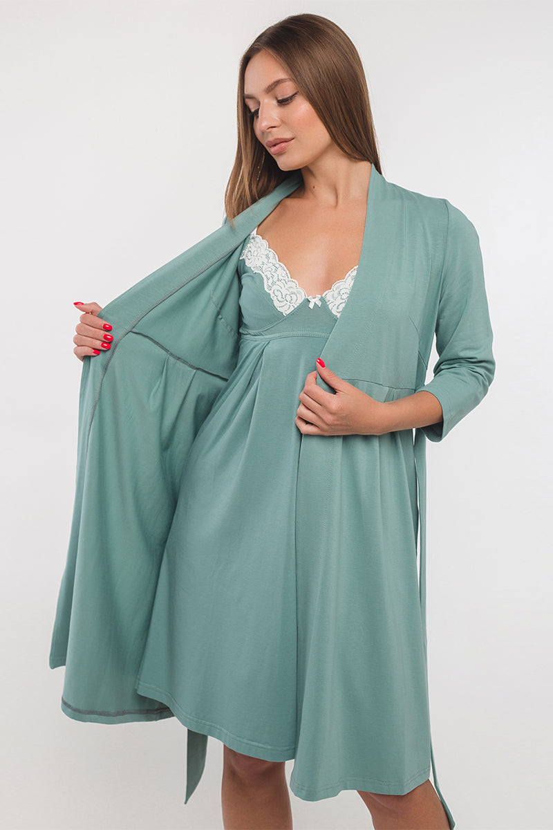 Трикотажный халат для беременных 25310 Rosemary