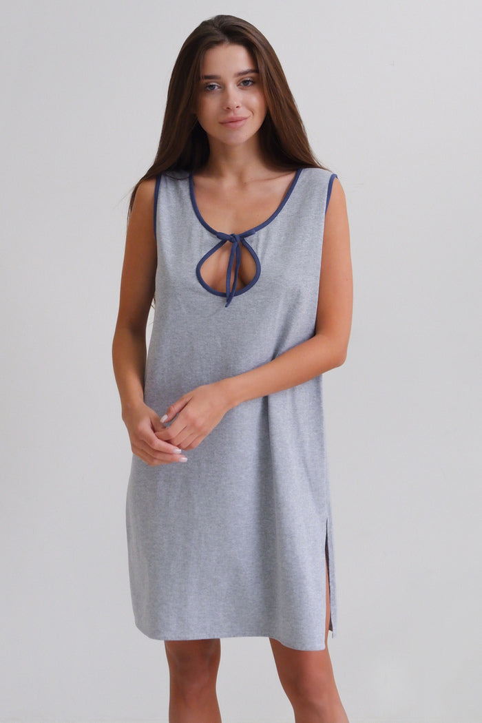 Хлопковая ночная сорочка для кормящих мам 24126 Simple melange