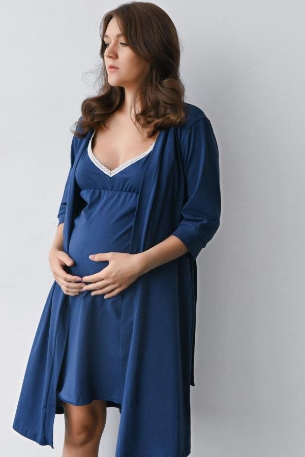 Ночная сорочка для беременных и кормящих мам 24133 indigo