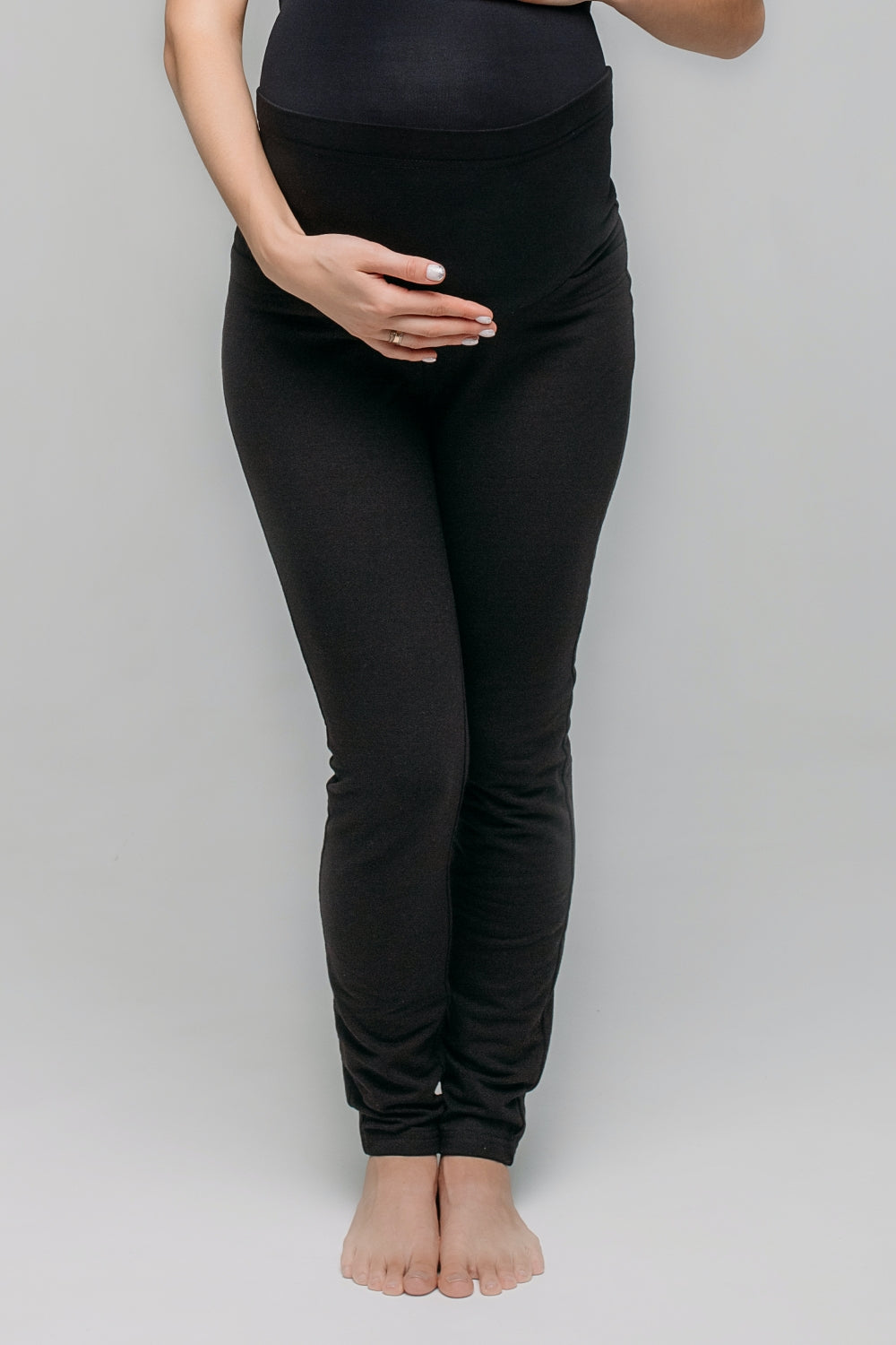 Леггинсы для беременных на микрофлисе 631 black