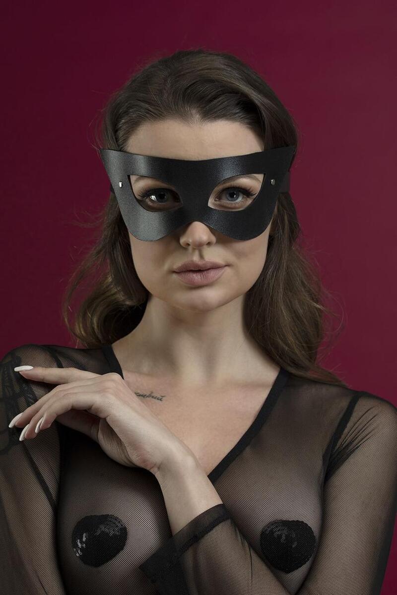 Кожаная маска Mistery mask black