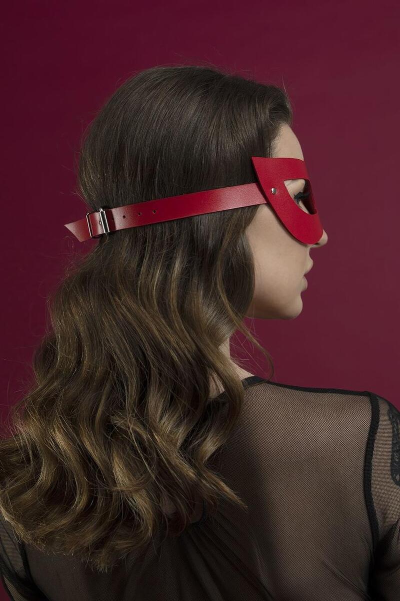 Кожаная маска Mistery mask red