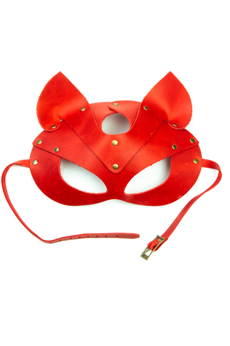 Кожаная маска с заклепками Lovecraft red