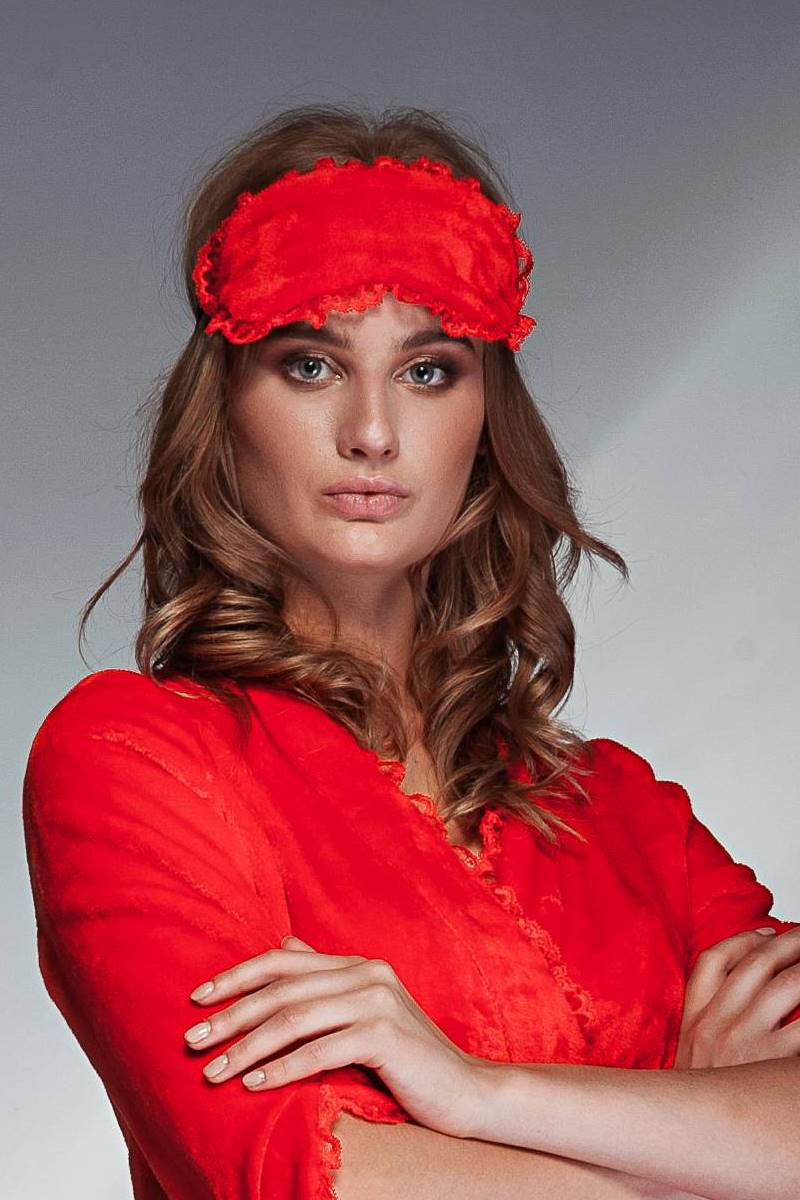 Маска для сна с кружевом red