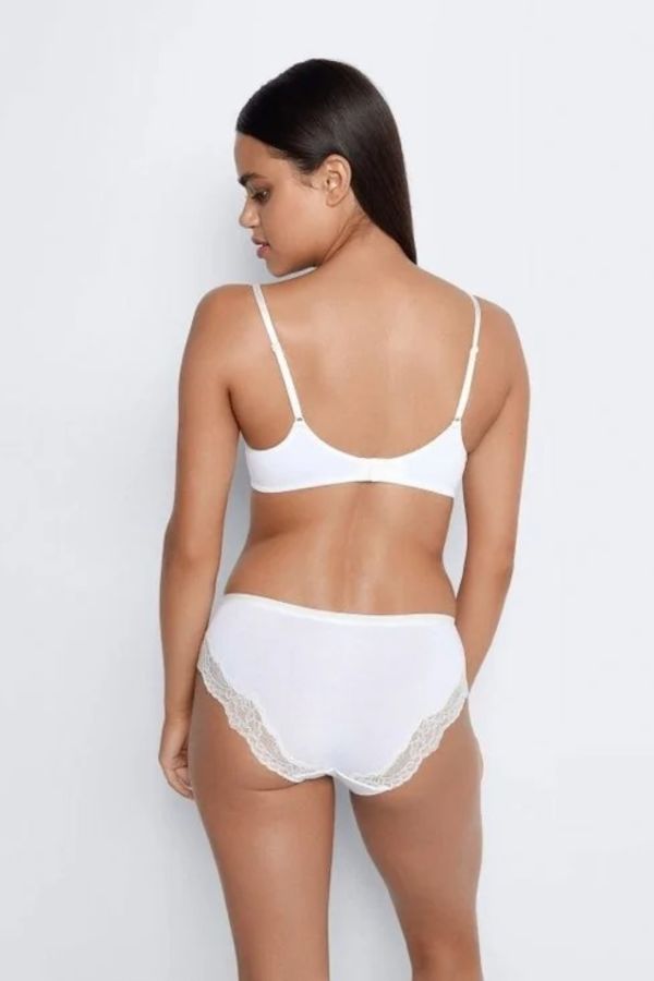 Трусики слип с кружевом Simply Me 3081612 white