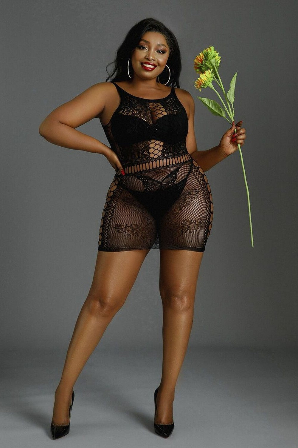 Платье сетка Plus Model 01 black