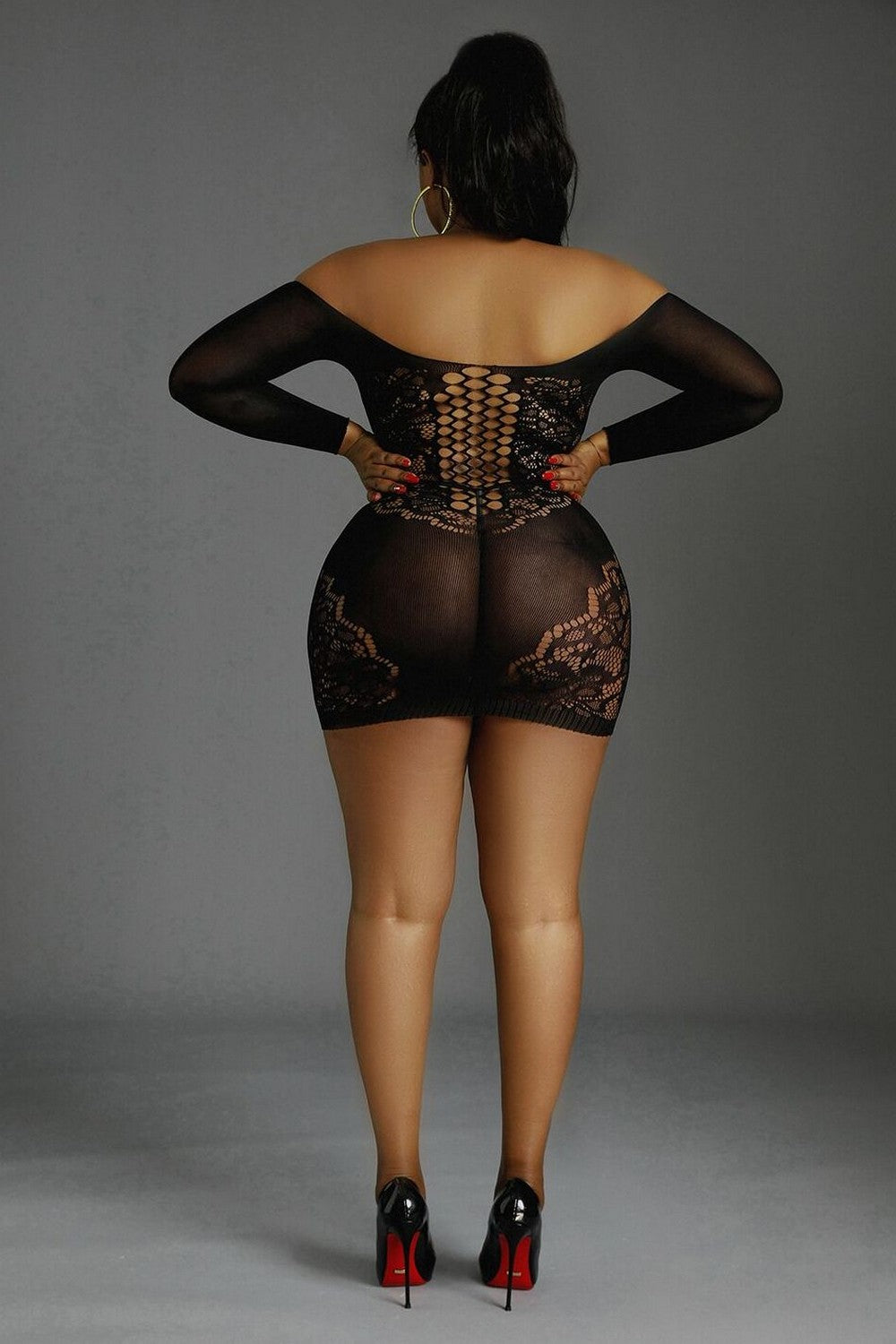 Платье сетка Plus Model 07 black