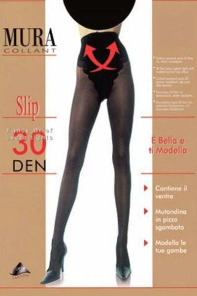 Классические тонкие колготки с ажурными трусиками 830 Slip 30d