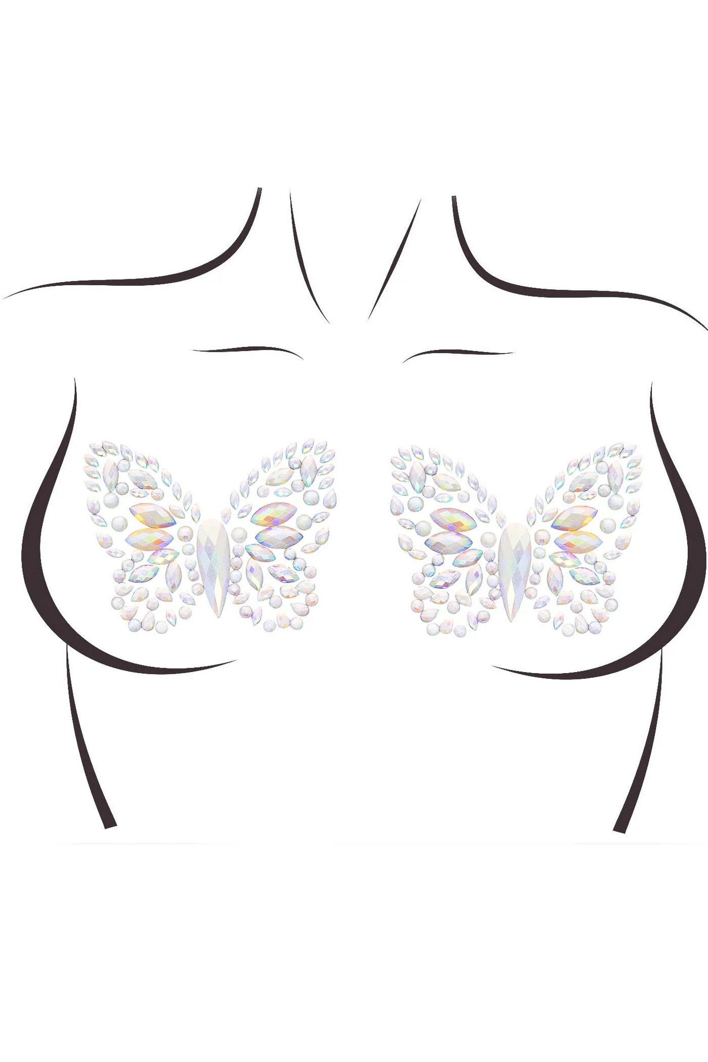 Светящиеся пестисы из страз Chrysallis nipple sticker