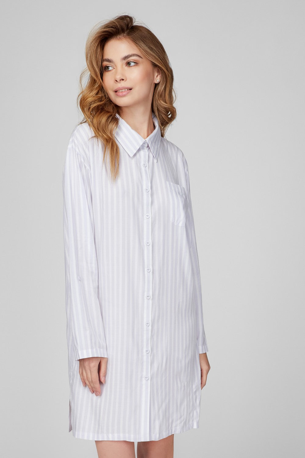 Ночная сорочка в полоску LH543-01 Provence lavender/white