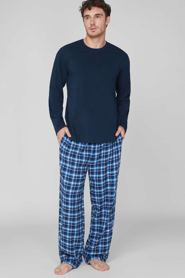 Мужская хлопковая пижама МH528-01 blue