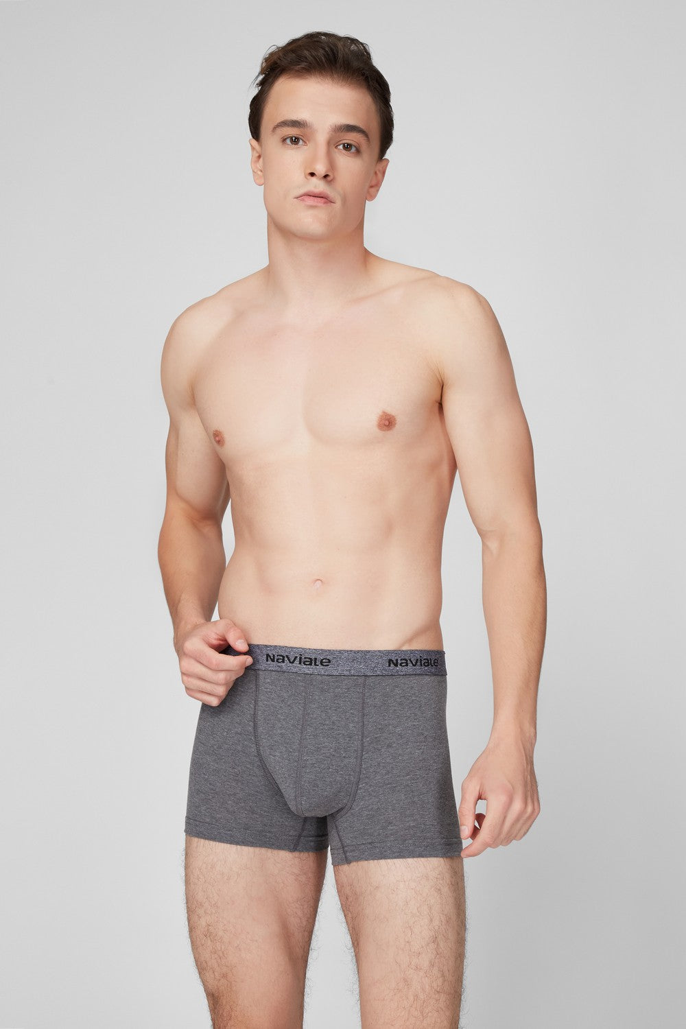 Мужские трусы шорты MU222-01 (2 шт.) black/dark melange