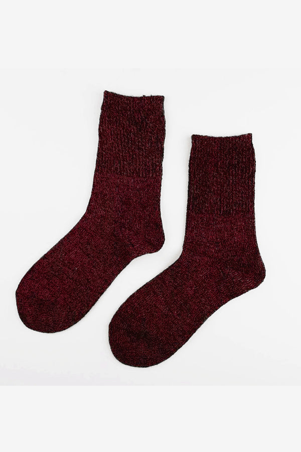 Шерстяные меланжевые носки Warm bordo 1164