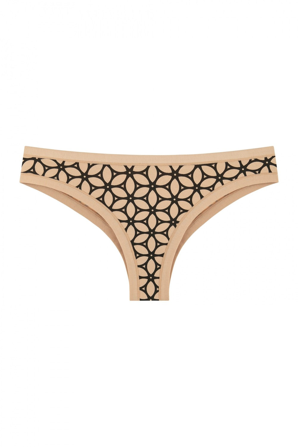 Трусики бразилиана с принтом 200-20/290 beige