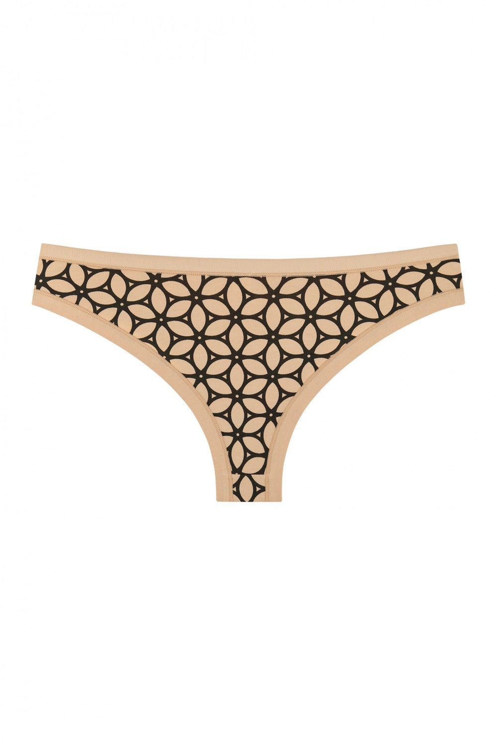 Трусики бразилиана с принтом 200-20/290 beige