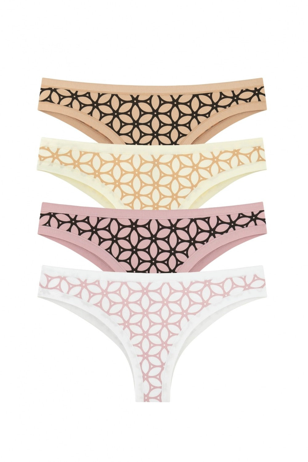Трусики бразилиана 200-20 (4 шт.) white/champagne/beige/marshmallow