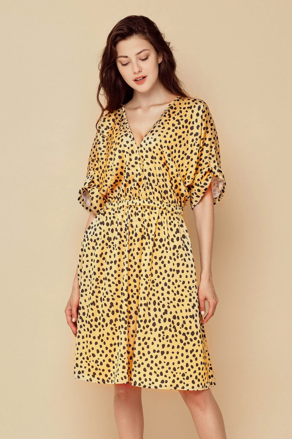 Платье-туника с принтом 403-705/400 saffron