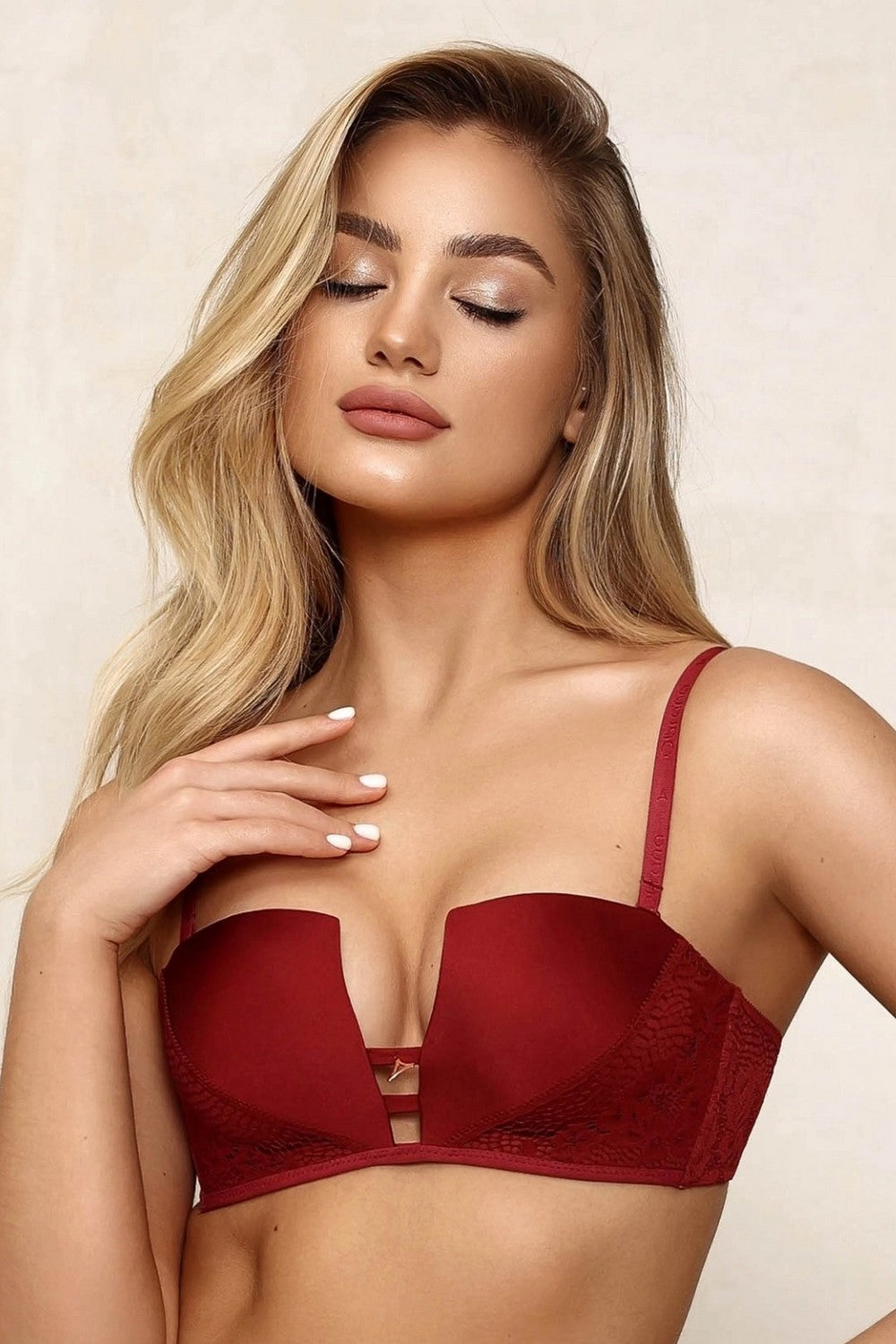 Бюстгальтер балконет с push-up 808-015 marsala