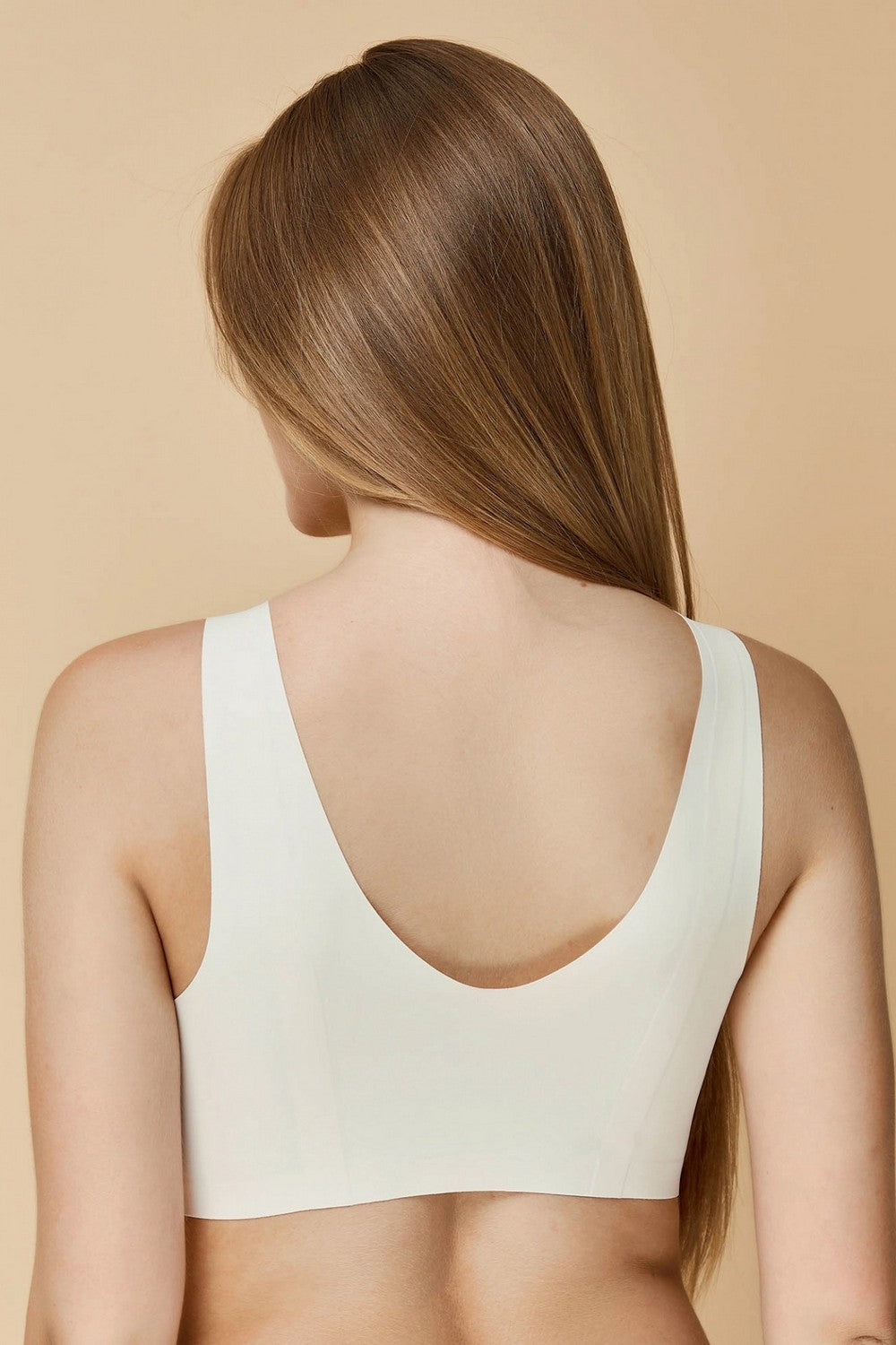 Бесшовный бра-топ с кружевом 873-072 champagne