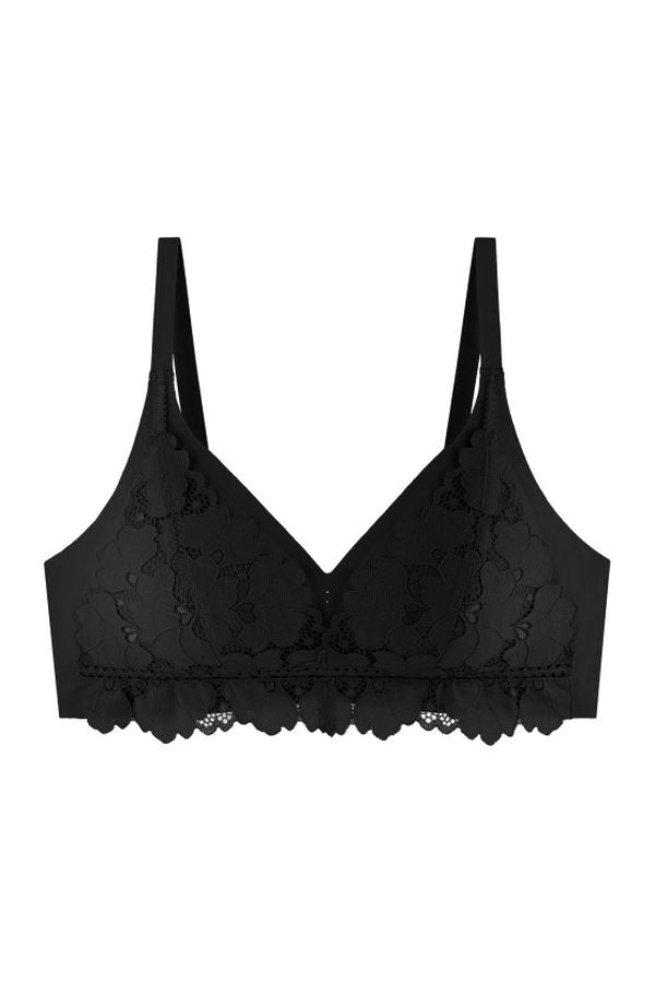 Бесшовный бюстгальтер из кружева и микрофибры 878-074 black