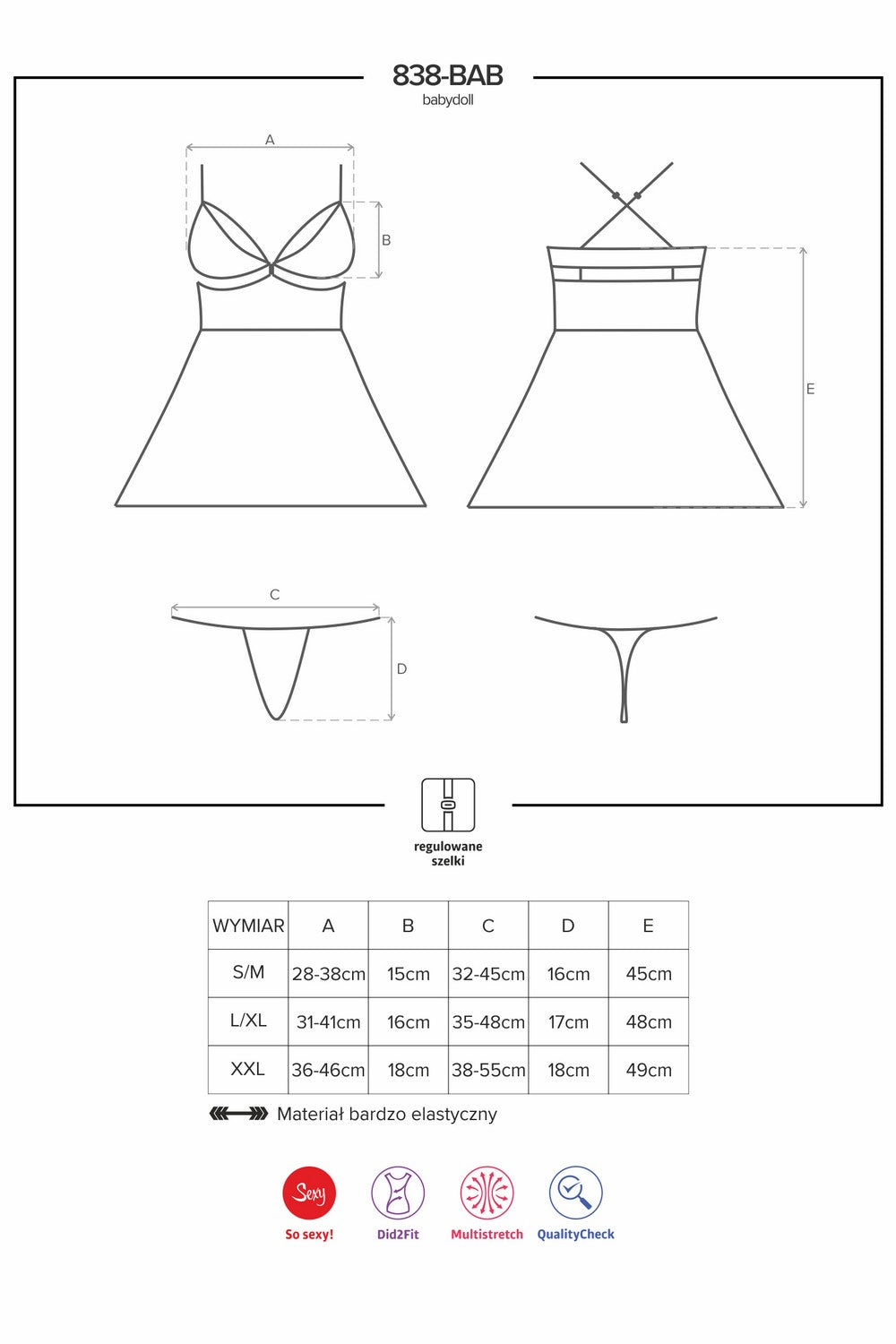 Сексуальный бебидолл с кружевным лифом 838-BAB-3