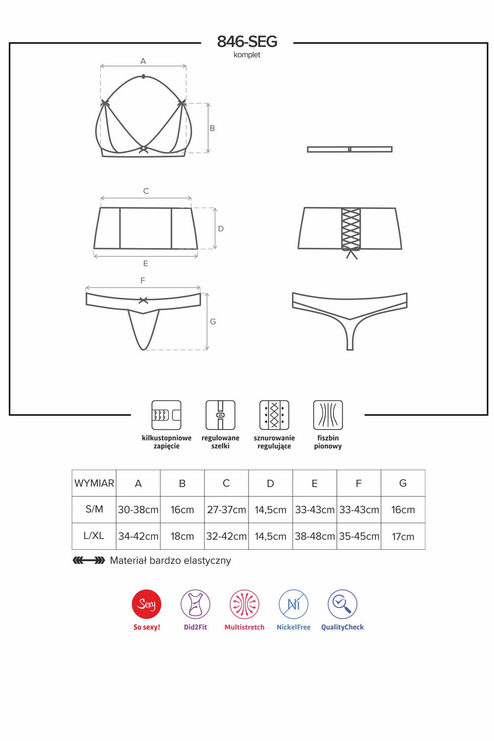 Эротический комплект с поясом 846-SEG-1