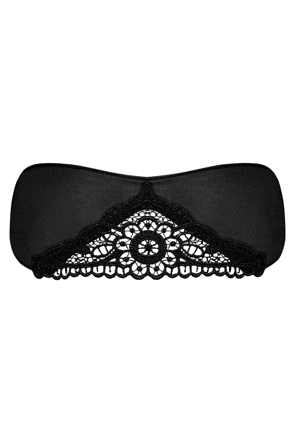 Атласная повязка на глаза с кружевом Satinia black