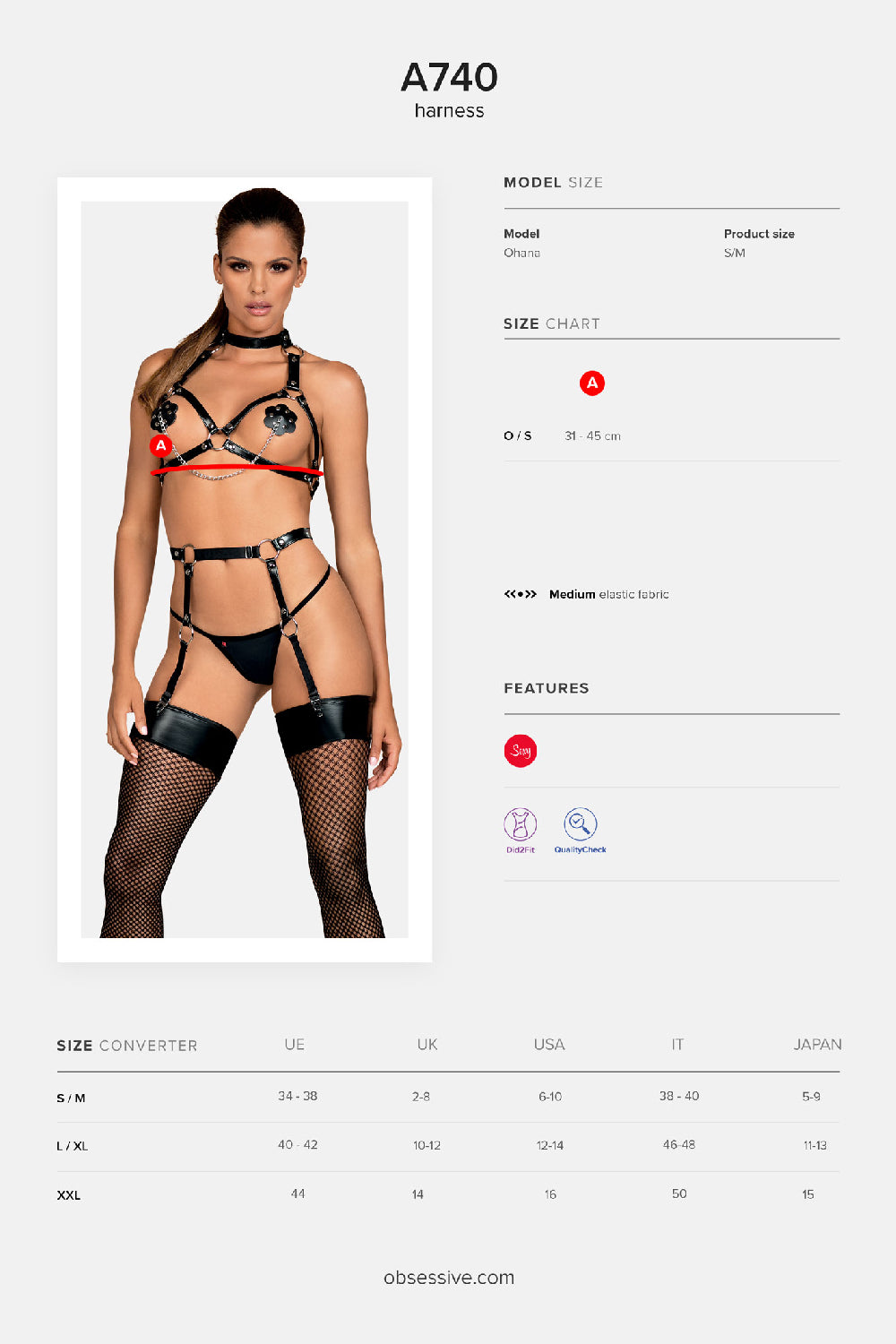 Лакированная портупея-лиф A740