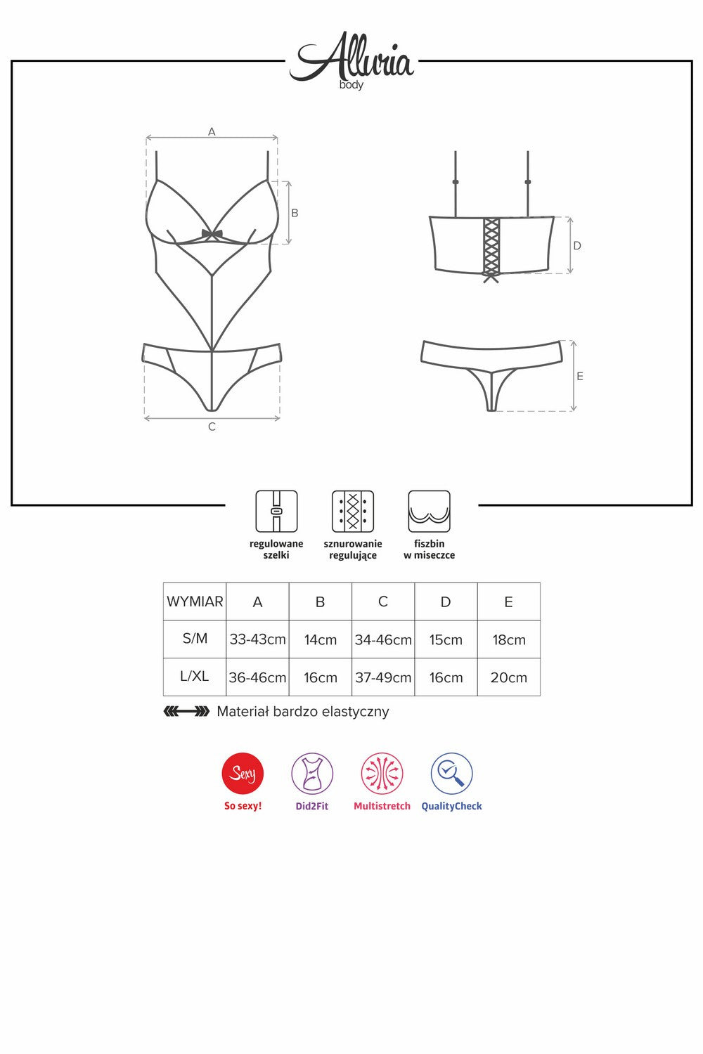 Кружевное боди-стринг со шнуровкой Alluria