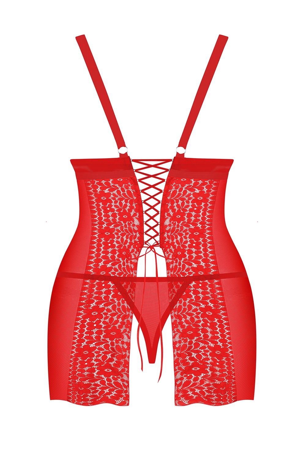 Эротическая сорочка со шнуровкой Blossmina red