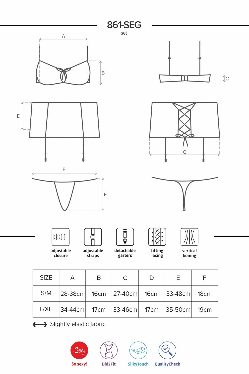 Атласный комплект с кружевом 861-SEG-5