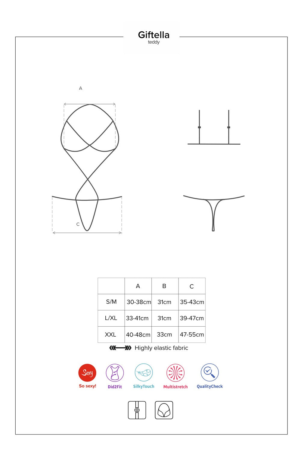 Эротическое боди с бантом Giftella