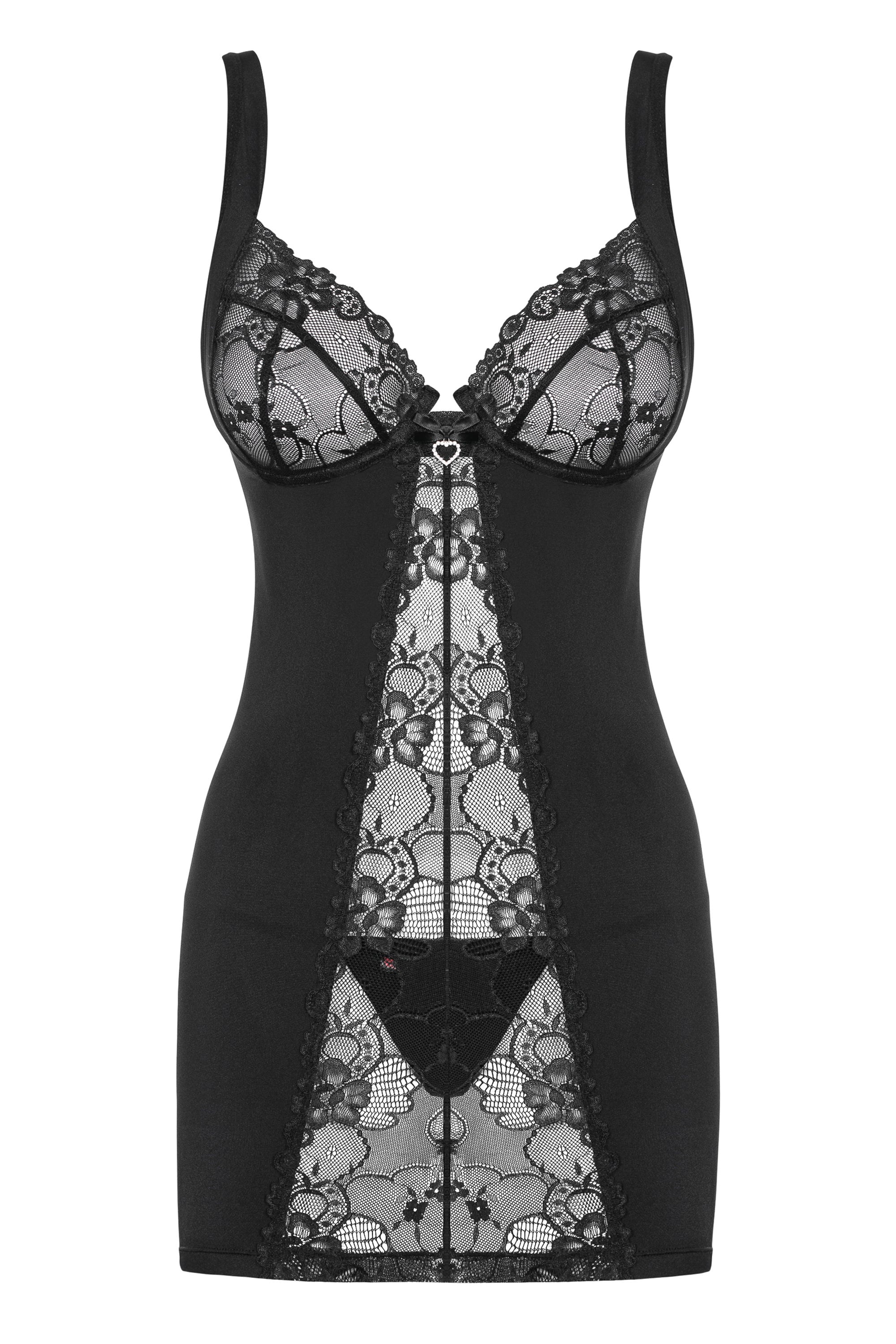 Сорочка с подвеской в виде сердца Heartina black