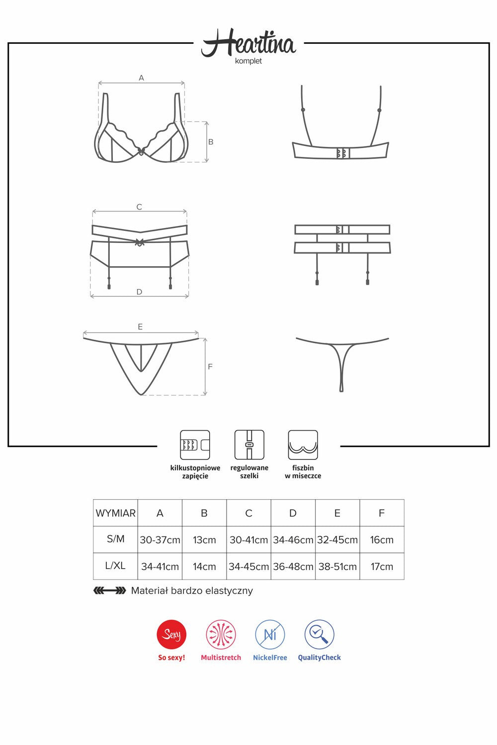 Эротический комплект с подвеской в виде сердца Heartina