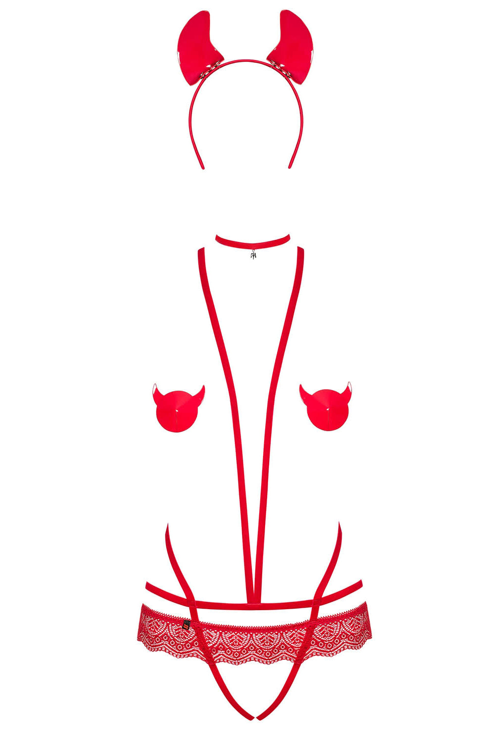 Эротический комплект с разрезами Evilia