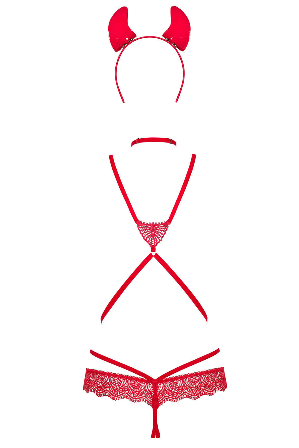 Эротический комплект с разрезами Evilia