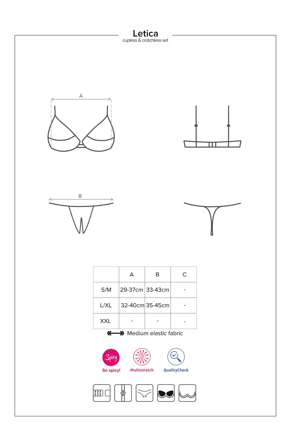 Комплект с пикантными вырезами Letica otwarte