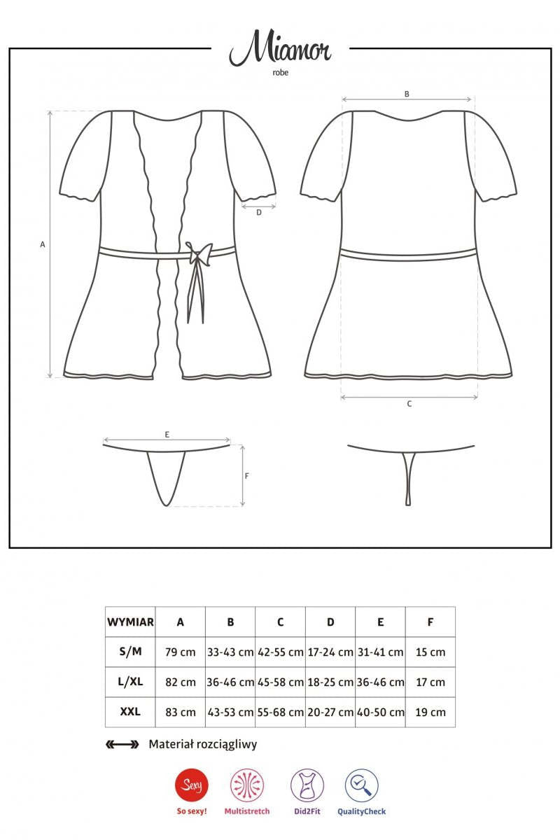 Пеньюар с атласным поясом Miamor robe turquoise