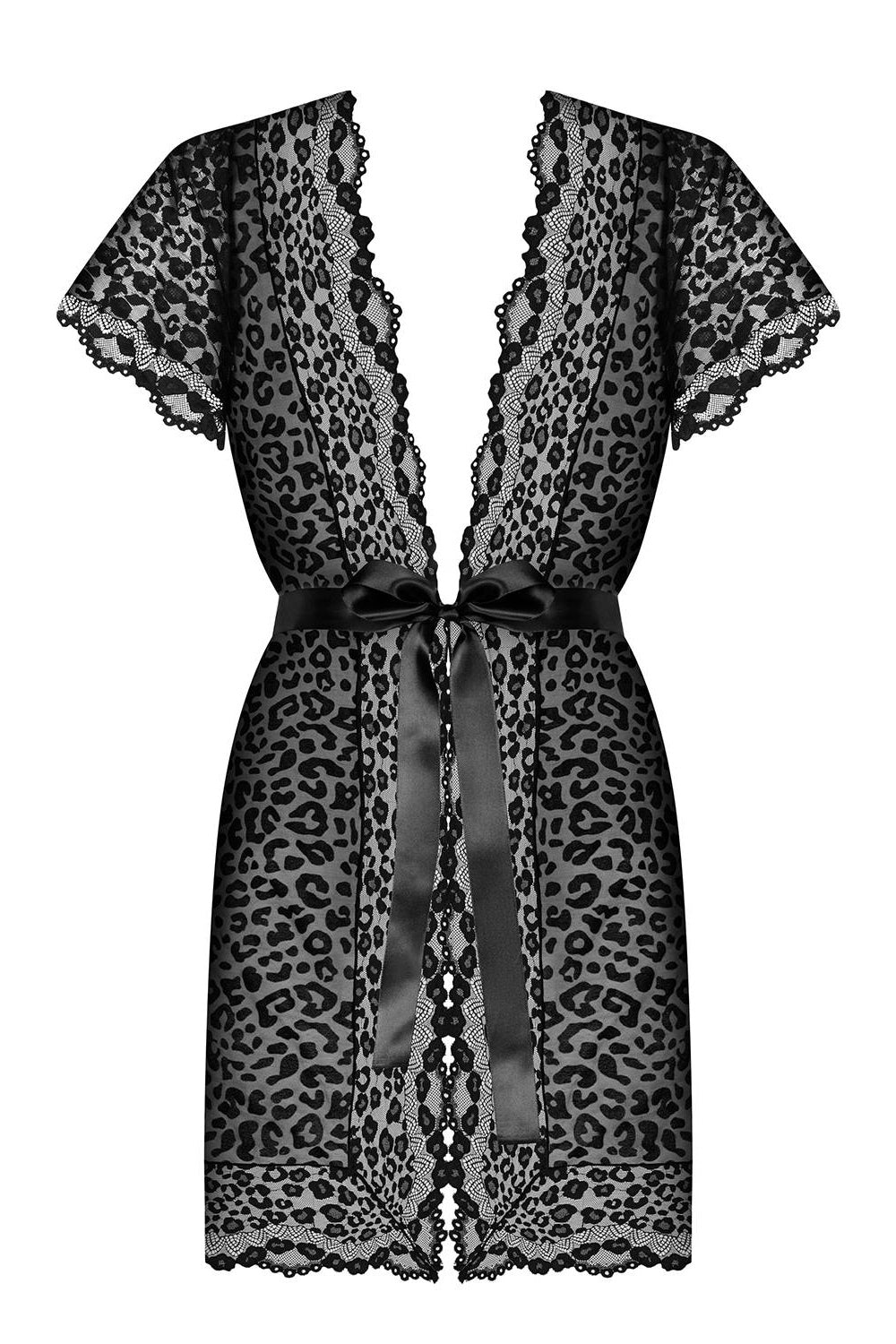 Прозрачный пеньюар с анималистической вышивкой Giully