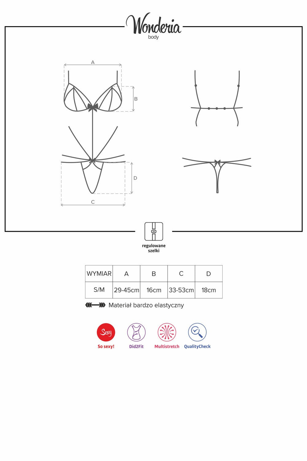 Эротическое боди-стринг из кружева Wonderia