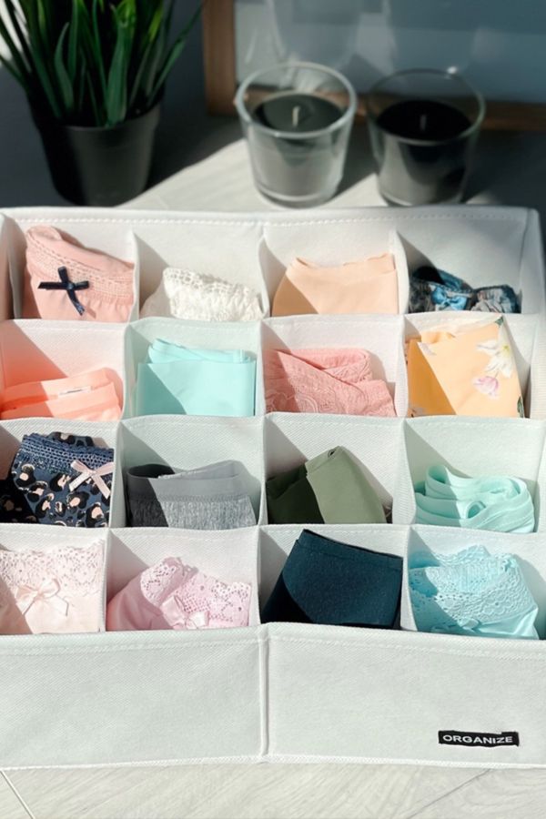 Органайзер для хранения белья (16 яч.) white