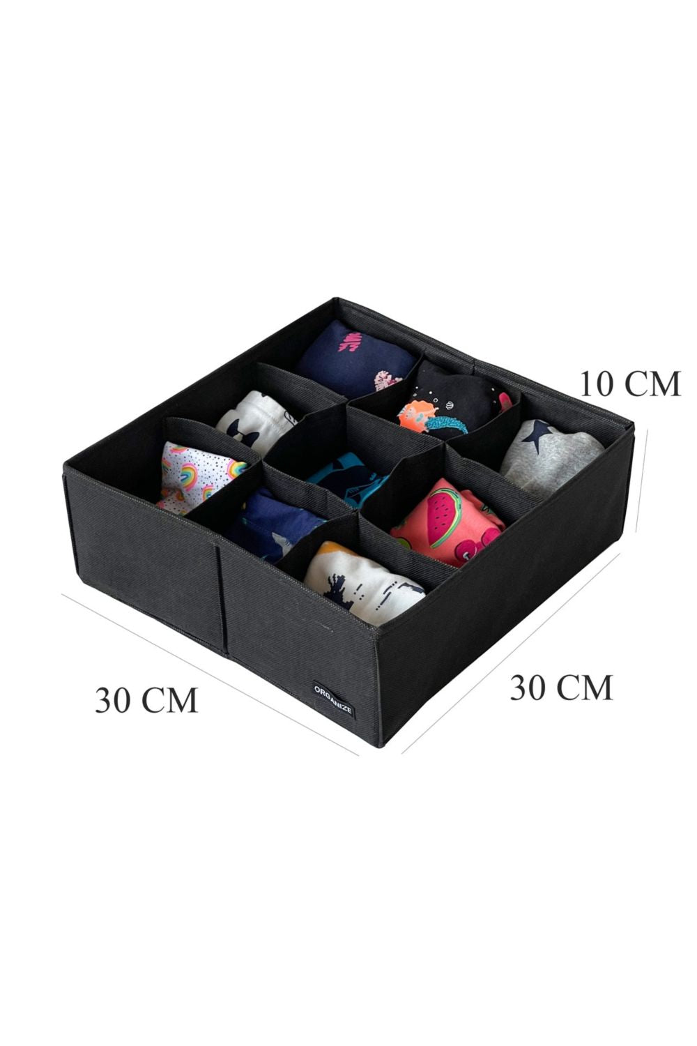 Органайзер для хранения вещей и аксессуаров (9 яч.) black