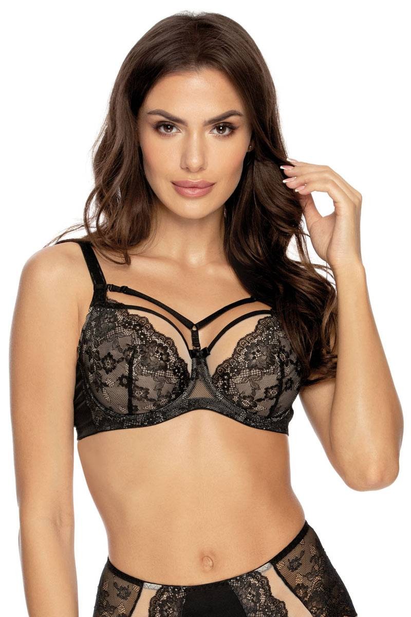 Мягкий бюстгальтер с ремешками 125-438 black/peony