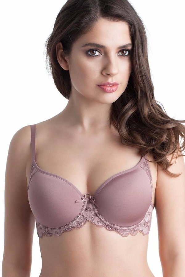 Бюстгальтер с поролоновыми чашками 180-208 coffee/rose