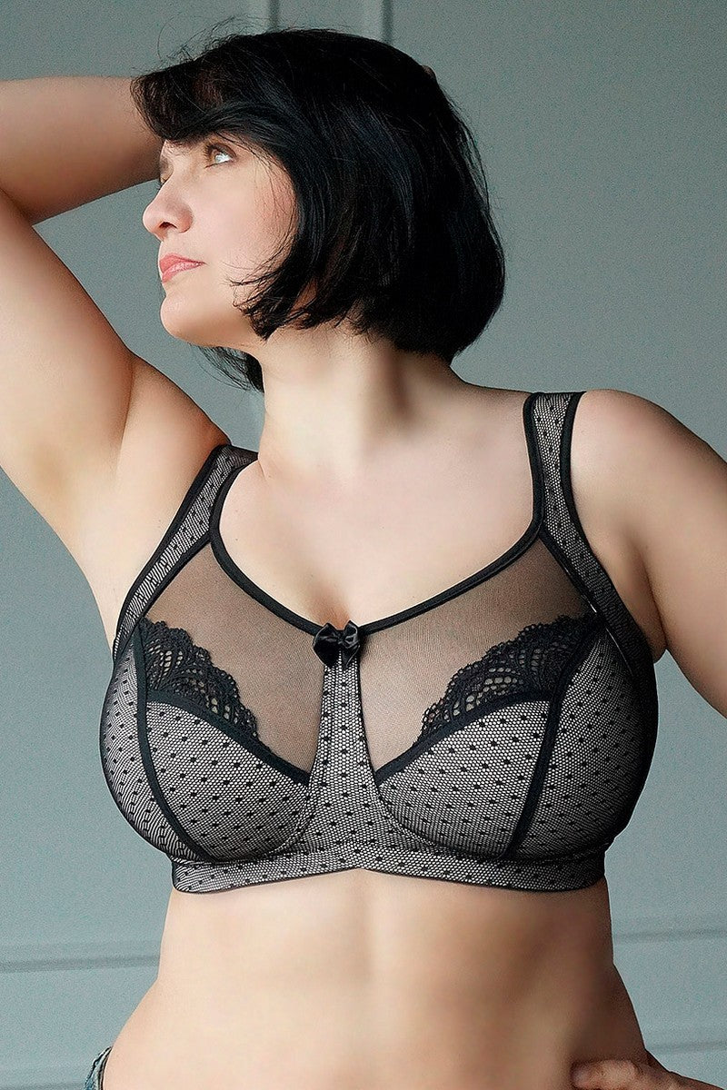 Мягкий бюстгальтер без косточек 195-187 black/peony